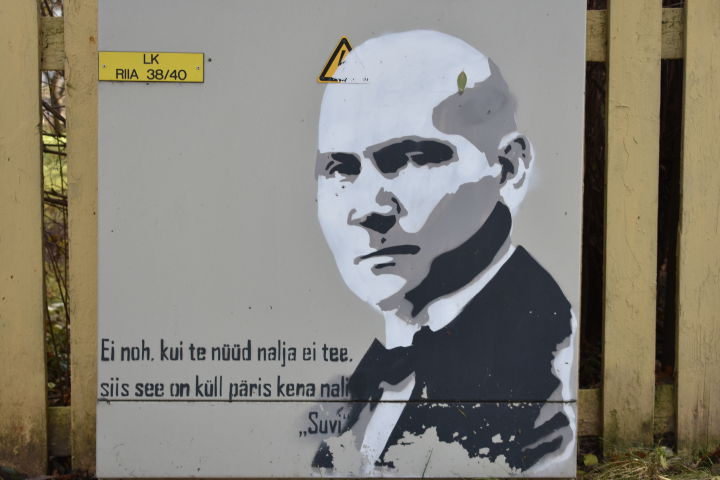 Stencil portrait at O.Luts House Museum
